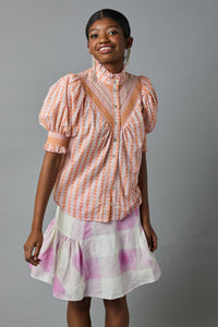 Short Sleeve Smocked Shirt