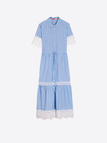 Blue Striped Shirt Dress