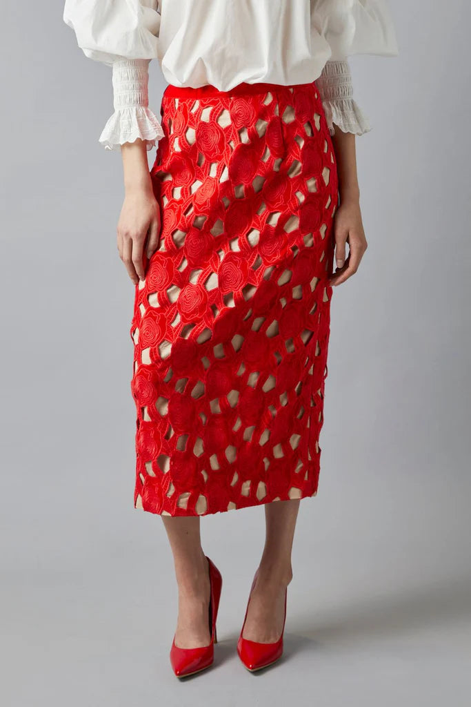 Red Velvet Rose Skirt